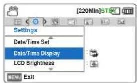 SAMSUNG HMX-F810BN - Date/Time Display (Vis. fecha/hora) - 1