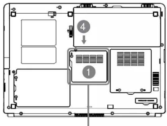 Diagram of a device rear panel with labeled components and numbered parts