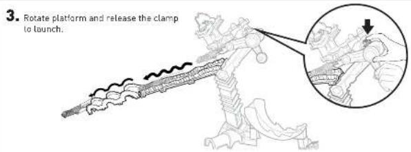3. Rotate platform and release the clamp to launch.