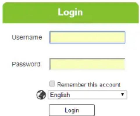 Login Username Password Remember this account English Login