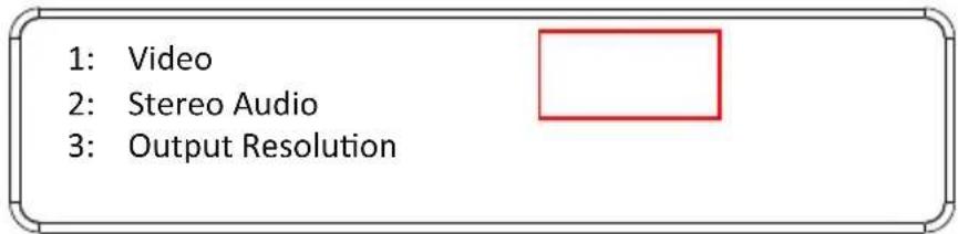 1: Video 2: Stereo Audio 3: Output Resolution