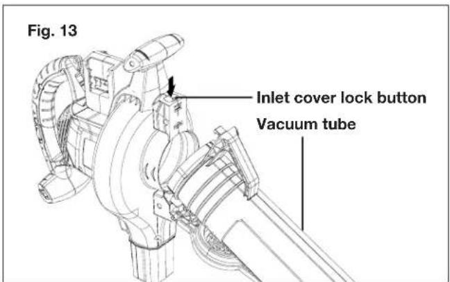 Fig. 13 Inlet cover lock button Vacuum tube