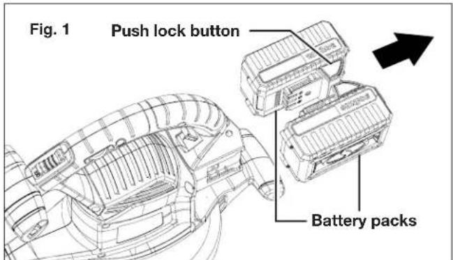 Fig. 1 Push lock button Battery packs