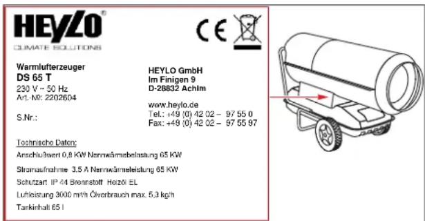 Heylo DS 65 T - Typenschilder - 1