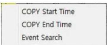 COPY Start Time COPY End Time Event Search