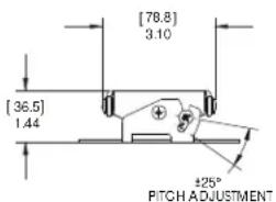 [78.8] 3.10 [36.5] 1.44 +25° PITCH ADJUSTMENT