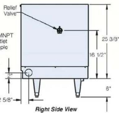 Relief Valve MNPT tlet plo 2" 5/8" Right Side View 25 3/8" 16 1/2" 6"