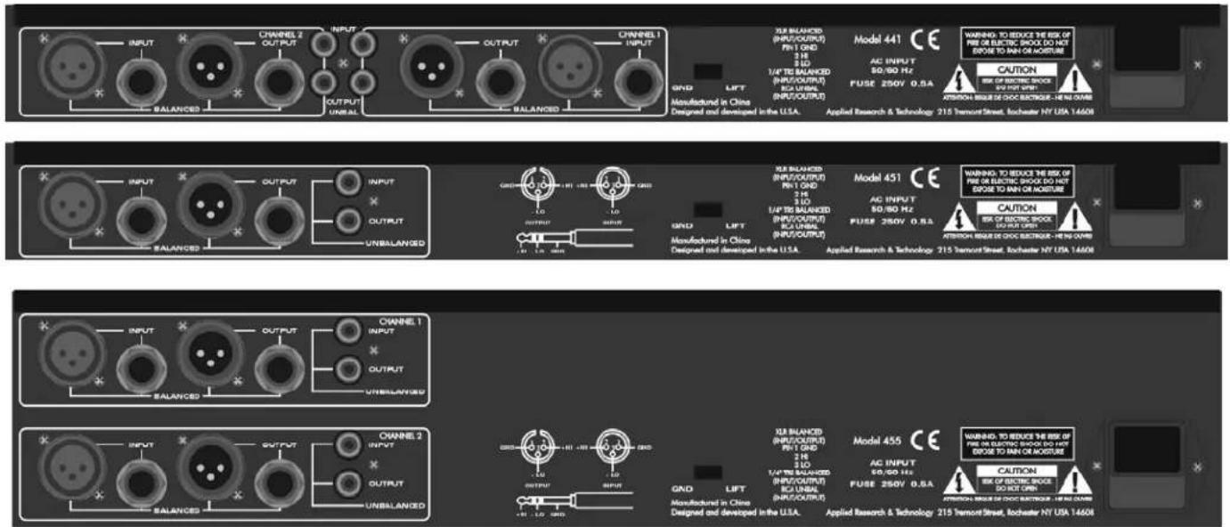 ART 441 - REAR PANEL CONNECTORS & CONTROLS - 1