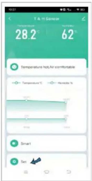 T & H Sensor 28.2 °C 62 °C Temperature hot, Air comfortable Temperature °C 100% Hankka % 100% Smart Set