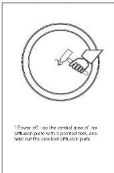 Power off, up the vented area of the diffusion pole with a painted tool, and take out the clocked diffusion pole.