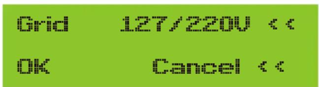 Grid 127/220V << OK Cancel <<