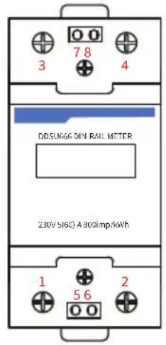 DDSUGG DIN RAIL METER 230V 516Ω A 800imp/kWh
