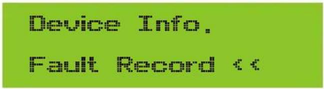 Device Info. Fault Record <<