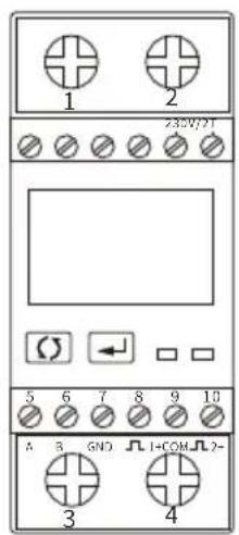 1 2 230V/2T 5 6 7 8 9 10 A B GND I+COM J-2- 3 4