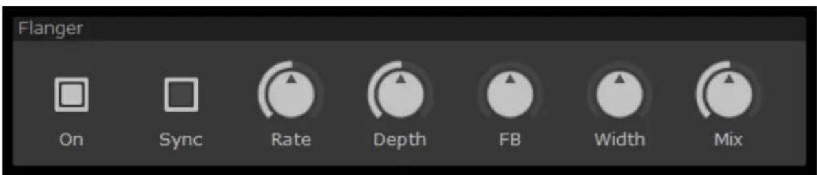Flanger On Sync Rate Depth FB Width Mix