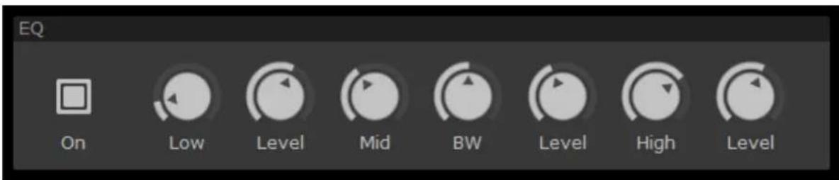 EQ On Low Level Mid BW Level High Level