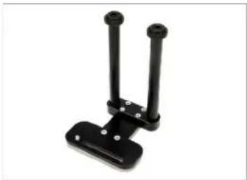 Black metal bracket with two vertical posts and mounting holes (no text or symbols visible)