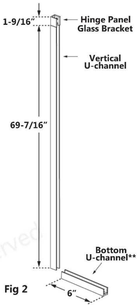 DreamLine Unidoor-X E12830-04 - Installation steps for 6" hinge panel with Hinge Panel Glass Bracket - 3