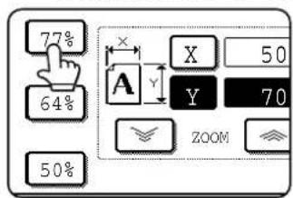 77% 64% 50% A X 50 Y 70 ZOOM