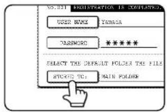 NO. INT REGISTRATION IS EXPLANTED USER NAME YAMACA PASSWORD ****** SELECT THE DEFAULT FOLDER THE FILE STOCKD TO: MAIN POLDER