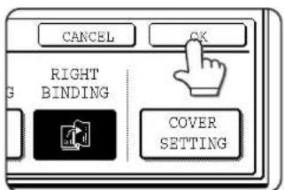 CANCEL OK RIGHT BINDING COVER SETTING