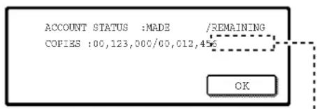 ACCOUNT STATUS :MADE /REMAINING COPIES :00,123,000/00,012,456 OK