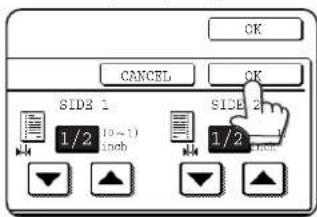 OK CANCEL SIDE 1 1/2 (0~1) inch SIDE 2 1/2