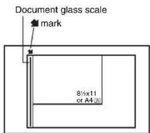 Document glass scale mark 8½x11 or A4