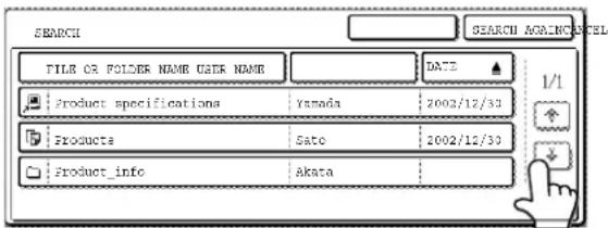 SEARCH TILB OR FOLDER NAME USER NAME DATE Product specifications Yamada 2002/12/33 Products Sato 2002/12/30 Product_info Akata 1/1