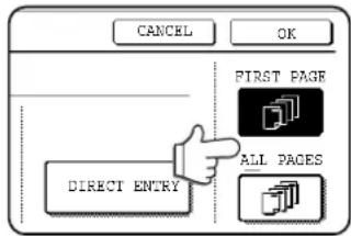 CANCEL OK FIRST PAGE ALL PAGES DIRECT ENTRY