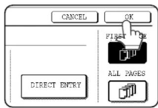 CANCEL OK FIRST GE ALL PAGES DIRECT ENTRY