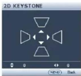 BENQ LX890UST - Correcting 2D keystone - 2