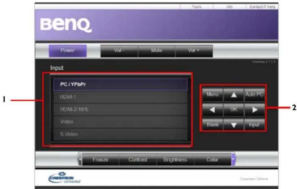 BENQ LX890UST - Controlling the projector remotely through a web browser - 2