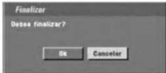 Finalizar Desea finalizar? Ok Cancelar
