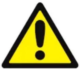 Yellow triangular warning sign with black exclamation mark symbol