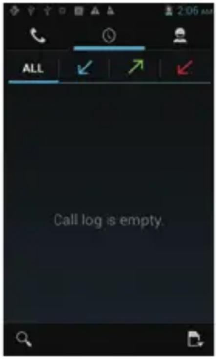 ALL Call log is empty.