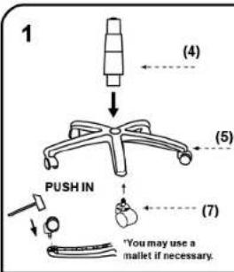 1 (4) (5) PUSH IN (7) *You may use a maillet if necessary.