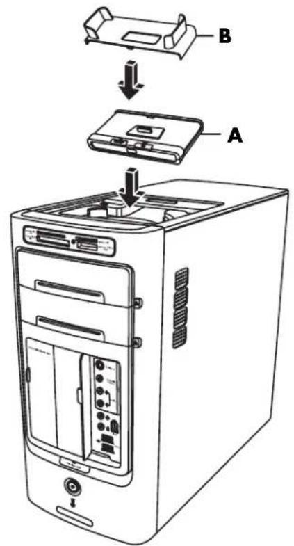 HP Pavilion A110m - To install a peripheral device or an HP camera and HP camera docking station: - 1