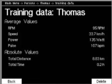 KETTLER Syncross V3 - Personas -> Persona 1 -> Datos del entrenamiento - 1
