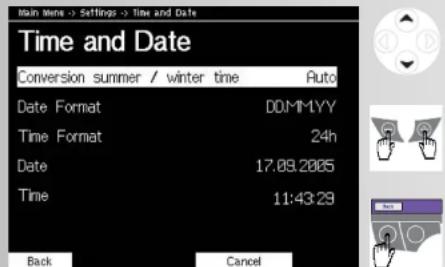 KETTLER Syncross V3 - Configuraciones -> 3º Hora y fecha - 1