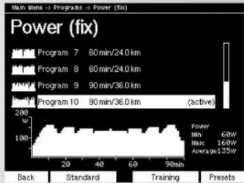 KETTLER Syncross V3 - Trainings- en bedieningshandleiding Programma's > vermogenprofielen (vast) - 3