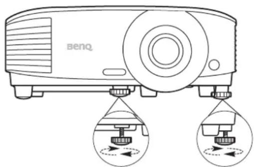 BENQ MS610 - Adjusting the projection angle - 1