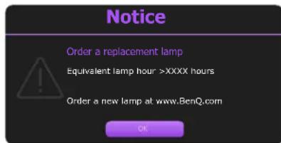 BENQ MS610 - Timing of replacing the lamp - 2