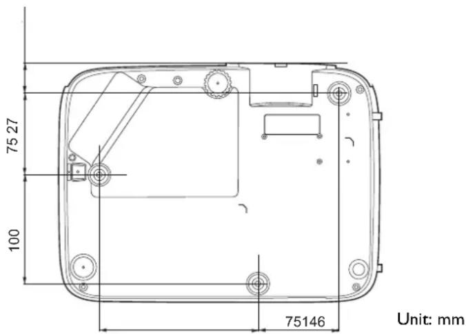 BENQ MS610 - Ceiling/Wall mount installation diagram - 1
