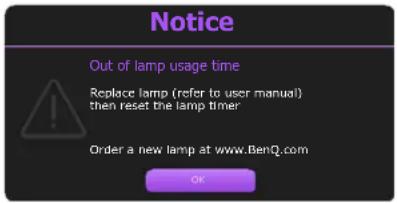 BENQ MS610 - Timing of replacing the lamp - 5
