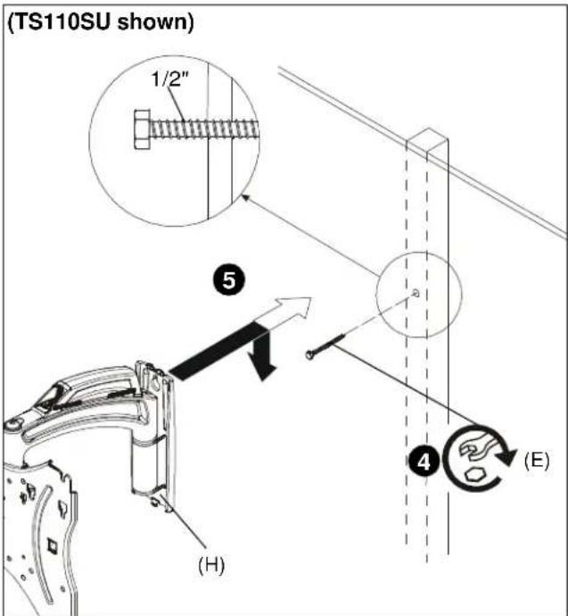 (TS110SU shown) 1/2" ⑤ ④ (E) (H)