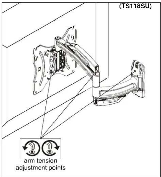 (TS118SU) arm tension adjustment points