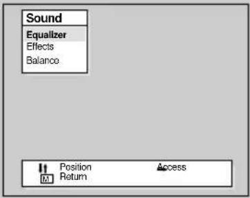 Sound Equalizer Effects Balance Position Access Return