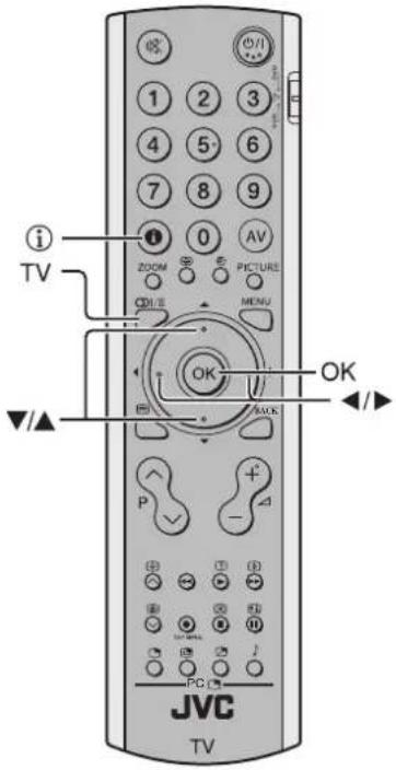 TV i Zoom AV PICTURE MENU OK ACK JVC TV