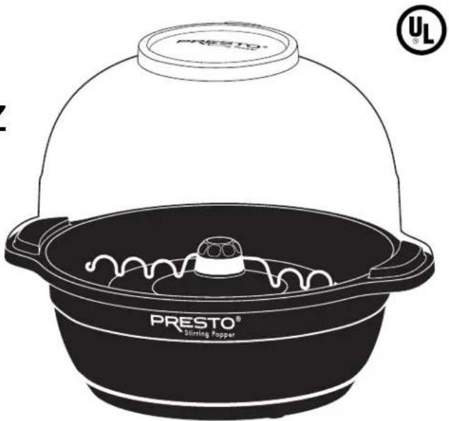 Presto 05200 - Máquina eléctrica para hacer palomitas de maíz con brazo agitador - 1